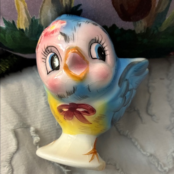 Vintage Geo Lefton Whimsical Blue and Yellow Bird Figurine Set - Picture 6 of 9